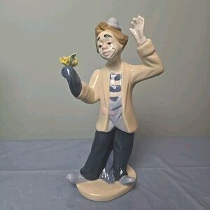 The Clown with Flowers Vintage‎ 1993  Porcelana D Cuerna Mexico